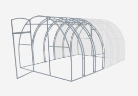 Теплица Двойные дуги 20x20 Краб