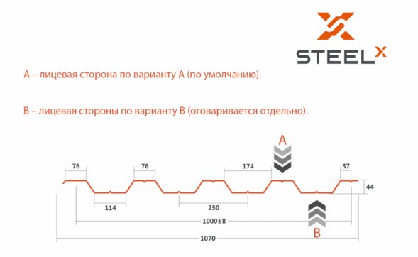 Профнастил НС44 SteelX TIAR35