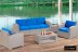 Комплект мебели Rattan Premium 5 серо-синий