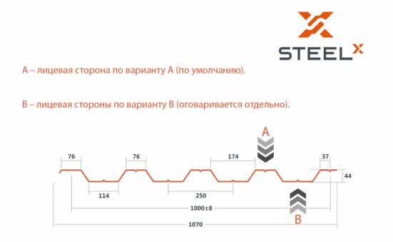 Профнастил НС44 SteelX TIAR50