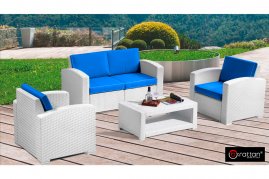 Комплект мебели Rattan Premium 4 серо-синий