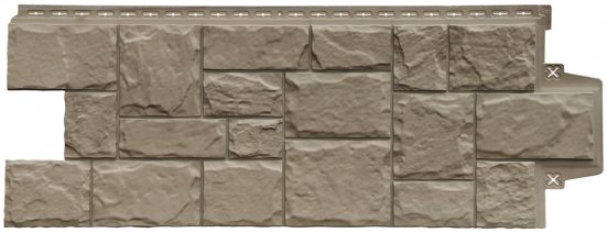 Фасадные панели Grand Line Крупный камень Design Plus какао