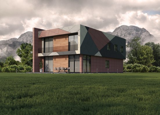 Фиброцементные панели Roofas COLOR Line Red Title